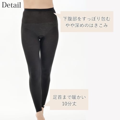 BVD heat edit Women's Moisture-Wicking, Heat-Generating Cropped Bottoms, BAJW60DN, Charcoal Gray