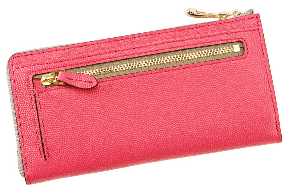 CYPRUS Grano Works Long Wallet with Round Rose Pink and Perfect Gift for or Any Other L-Shaped Zipper, Compact, Women's Leather, Gray, 8725, Father's