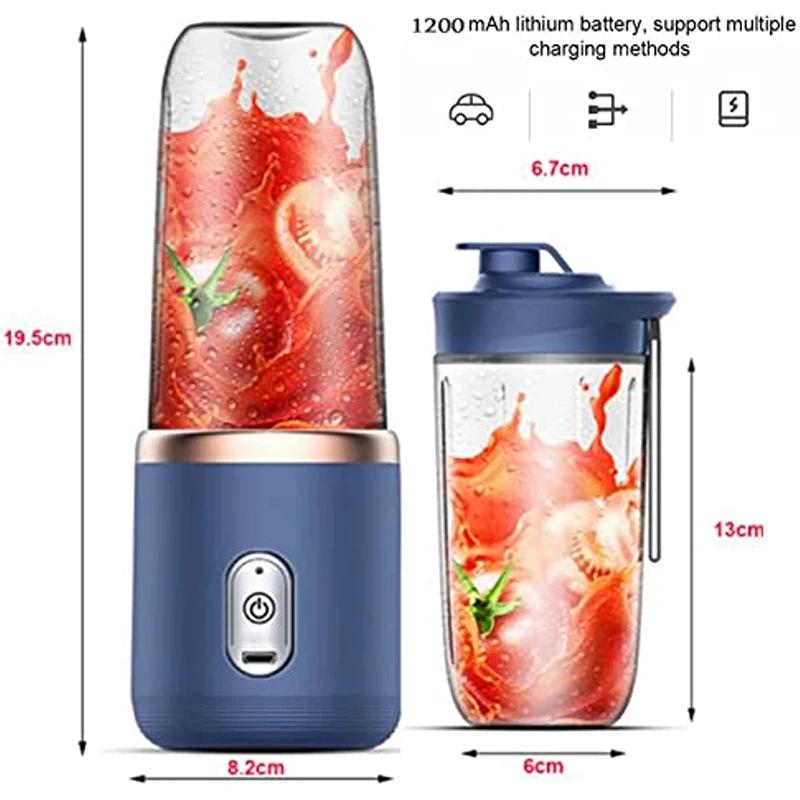 6 ostrzy wyciskarka do soków kubek 400ML USB blender do smoothie kubek Mini ładowanie wyciskacz do owoców mikser do żywności kruszarka do lodu przenośne bezprzewodowe sokowirówki