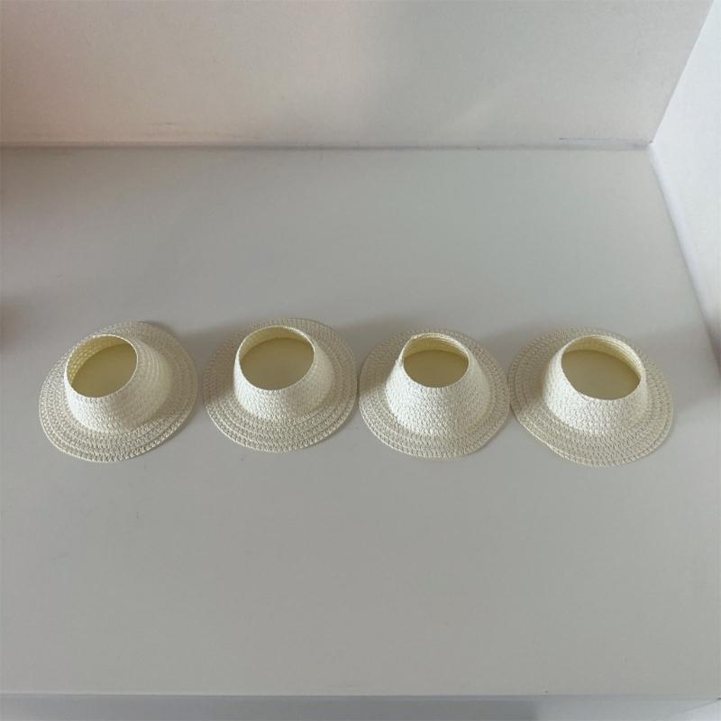 Doll Sun Hat With Ear Cutouts Empty Top Straw Hat  For Costume Cosplay Decorative Party Accessory In Assorted Color