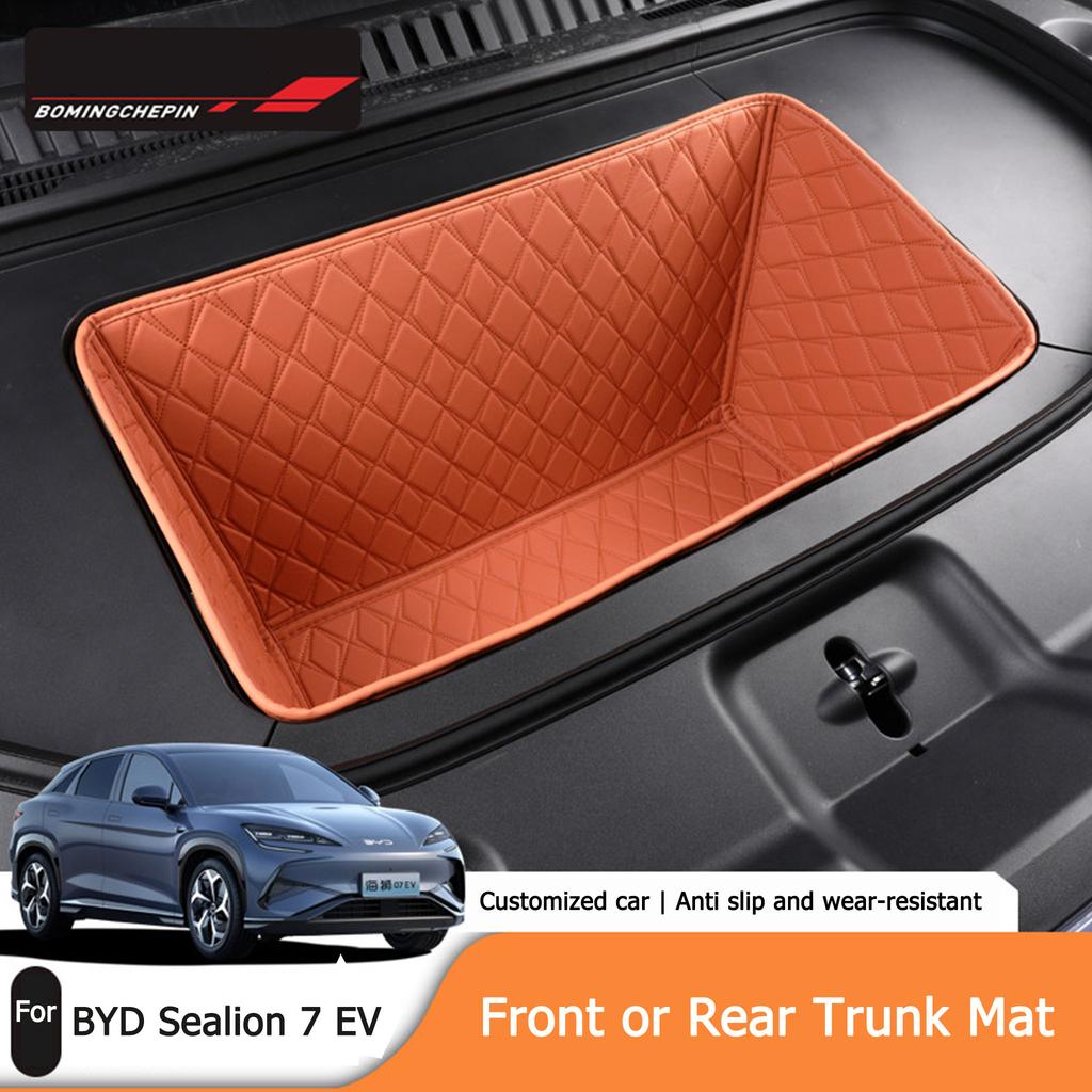 For BYD Sealion 7 EV Front Spare Box Pad Storage Bag Leather Mat Rear Trunk Organizer Pad Protection Liner Interior Accessories