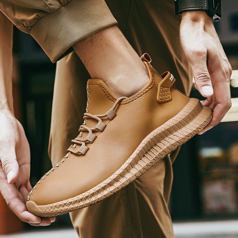 

2025 new leather coconut fashion trend sports men s shoes leather surface large size trend one pedal casual shoes 47