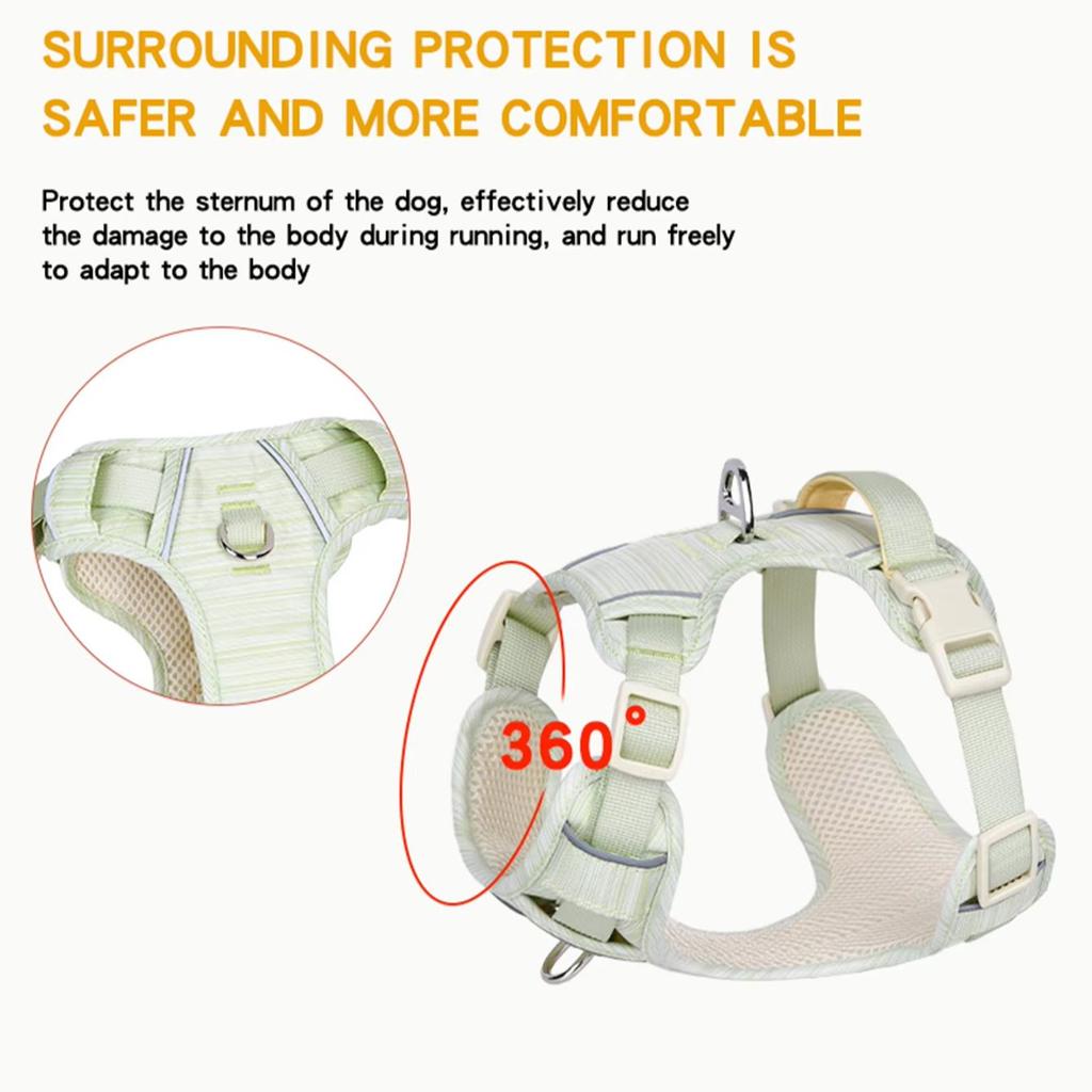 HP302--Miękka uprząż dla psa z wytrzymałej tkaniny oxford i oddychającej siateczki wewnątrz, Projekt w świeżych kolorach.