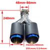 1Piece AK Dual Exhaust Tip Glossy Carbon Fiber Black Pipe Double Exhaust Tail End Pipe Exhaust Muffler Tip for Universal
