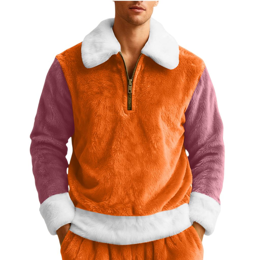 Herren Freizeit Halber Reißverschluss Umlegekragen Kapuzenpullover