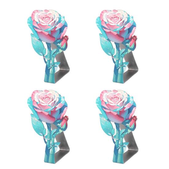 4Pcs Stainless Steel Rose Tablecloth Clip Non-slip Indoor Outdoor Wedding