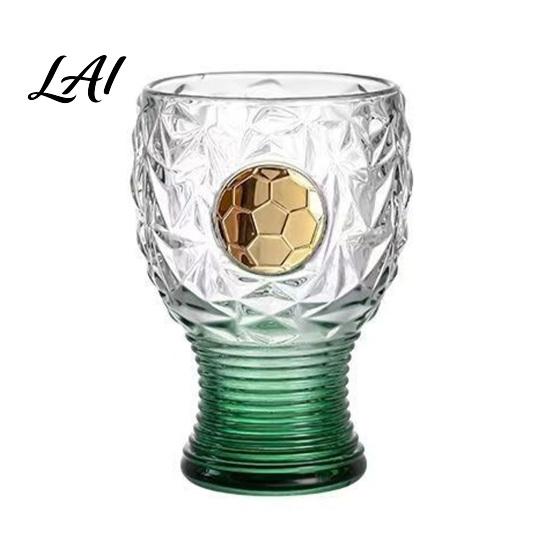 Tall Football Mug Soccer Trophy Beer Glass 400ml Capacity Mug Clear Glass