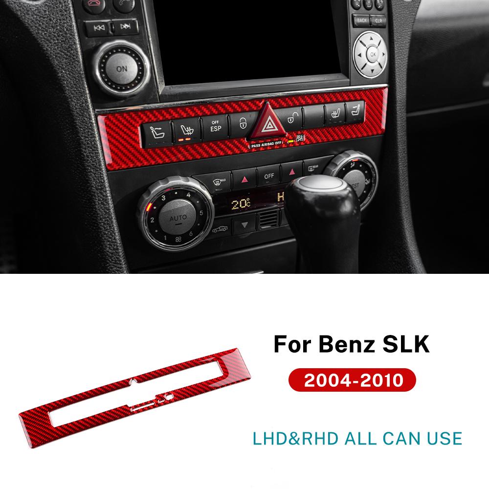 Real Soft Carbon Fiber Trim Sticker For Mercedes Benz SLK R171 2004 2005 2006 2007 2008 2009 2010 Car Central Control Panel
