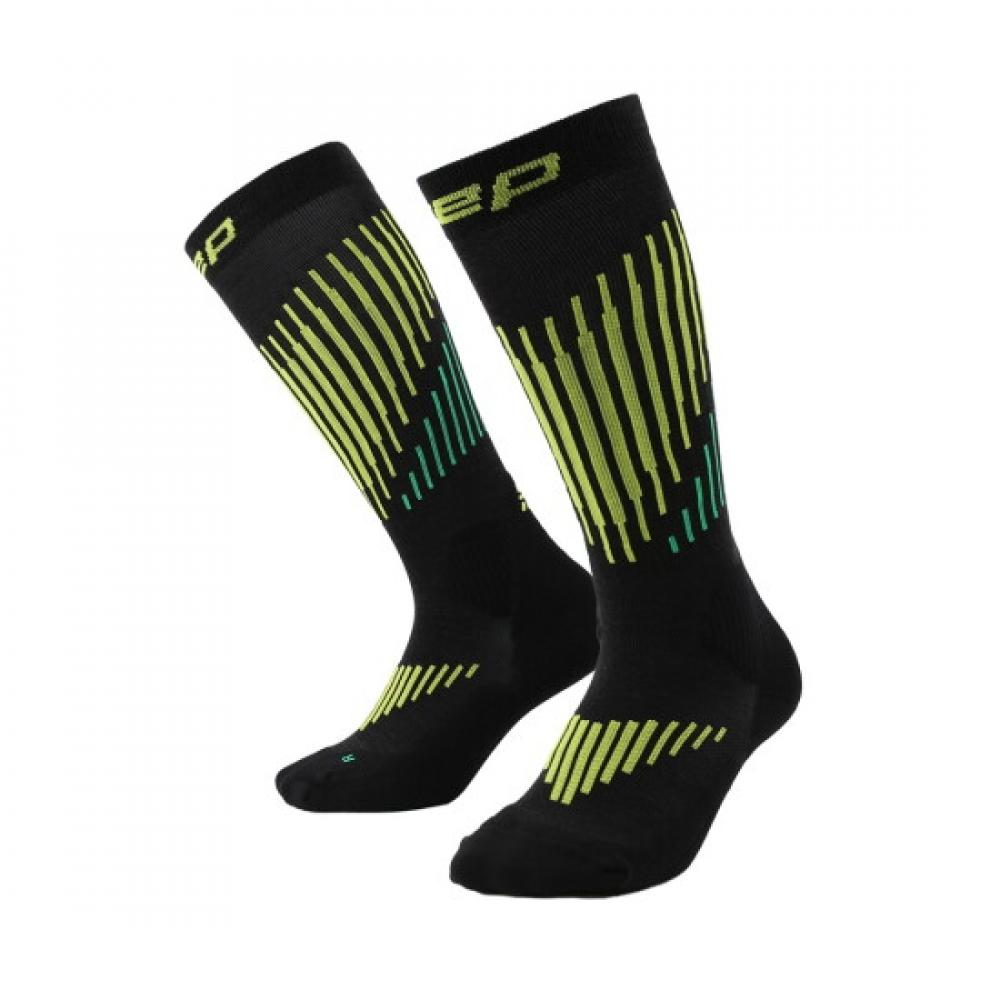 Cep Women S Core Run Merino compreSSion SockS Tall 3.0 Black Lime Wp70lv