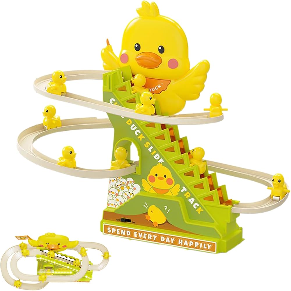 Duck Climbing Stairs Track Interactive Educational Animal Slide Game 8.86x10.83x5.51 Inches for Kids