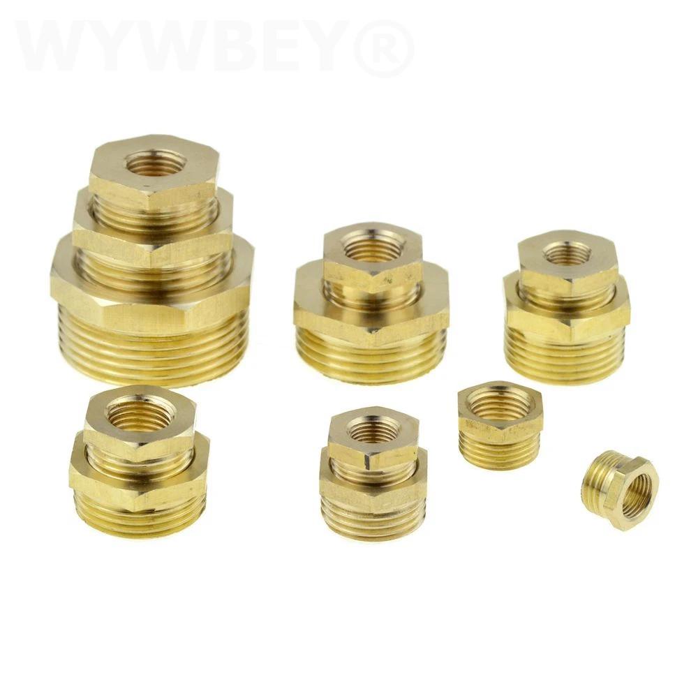 Brass Hex Bushing Reducer Pipe Fitting 1/8 1/4 3/8 1/2 3/4 F to M Threaded Reducing Copper Water Gas Adapter Coupler Connector