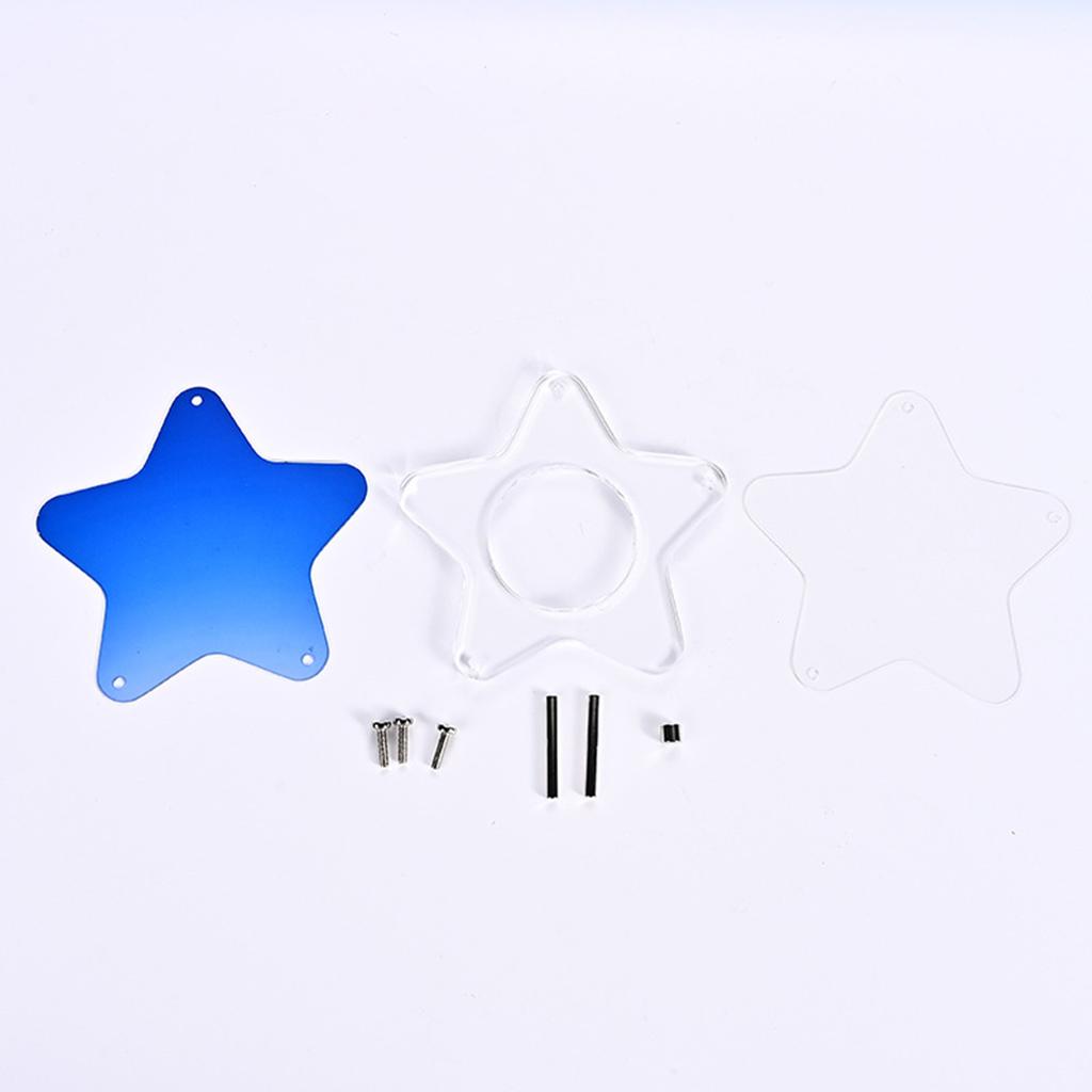 Aesthetic Gradient Color Stars Acrylic Round Metal Badge Holder Anime Character Souvenir Badge Display Storage Dustproof Stand