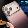 Fashion Gradient Glitter Plating Shockproof Case For iPhone 17Air 16E 15 14 Plus 13 12 11 Pro Max Metal Lens Frame Durable Cover