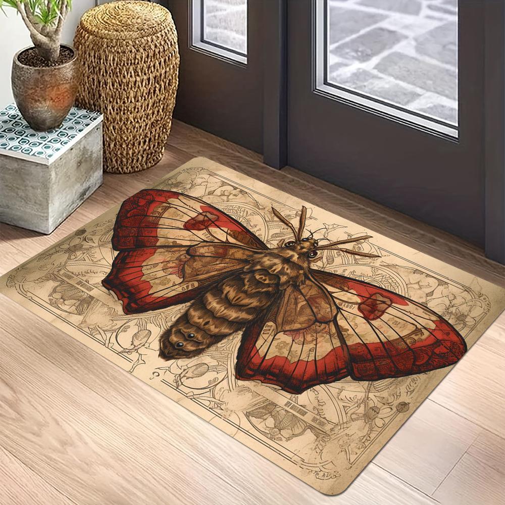 

1Pc Butterfly Area Rug Butterfly Rug - Gold Butterfly Area Rug - Elegant Luxury Rugs Black And Gold Carpet Home Decor 40X60cm