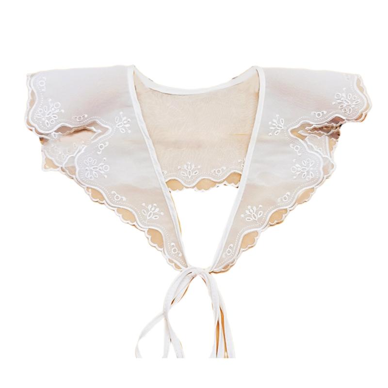 False Collar Dickey Collar Embroidery Collar Venise Lace Up Neckline Easy To Wear Detachable Collar Women