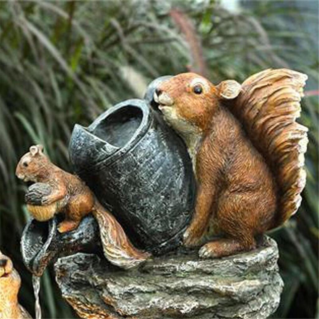 Solar Animals Family Bathing Terrace Resin Decoration Luminous Decoration