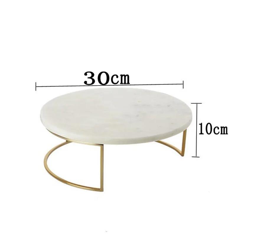 Iron Marble Cake Stand Dessert Tray Dim Sum Plate Display Stand Jewelry Tray Sushi Plate Snack Fruit Plates Refreshment Trays