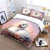 Swan With Pink Floral Background Printed Duvet Cover Set1 Duvet Cover+2 Pillowcasemulti Size Bedroom Bedding Decor