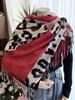 Women Winter Retro Knitted Scarf Ladies Leopard Plaid Print Tassel Scarve Mujer Foulard Wrap Shawl Unisex New Imitation Cashmere