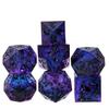 Cusdie Cat Element D&D Dice Set Sharp Edges D4-D20 Cute Cat Claws Fish Pattern Handcrafted Polyhedral Dices for RPG Board Games