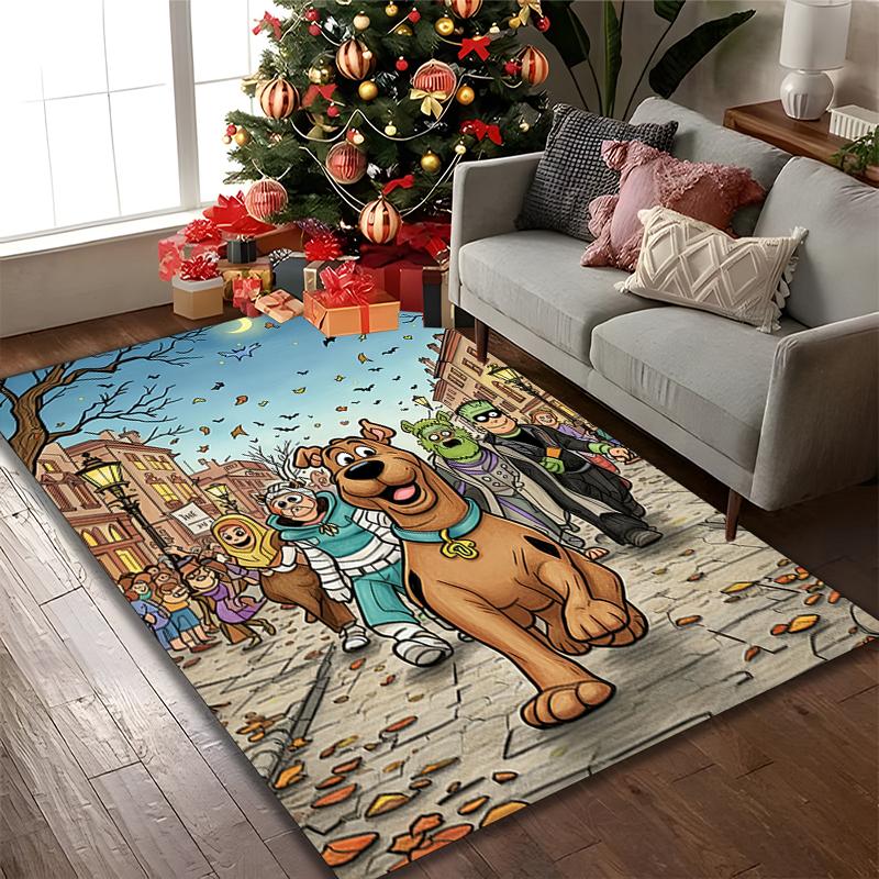 [SCOOBY-DOO Printed Carpet] Non-slip Office Rug, Cozy Area Carprt for Living Room Use, Soft Home Sofa Chair Mat
