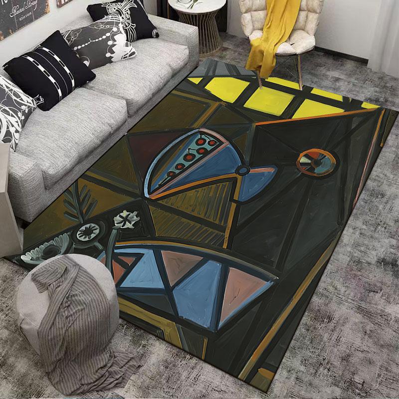 Abstract Geometric Art Carpet suitable as a non-slip mat for the living room or bedroom sofa