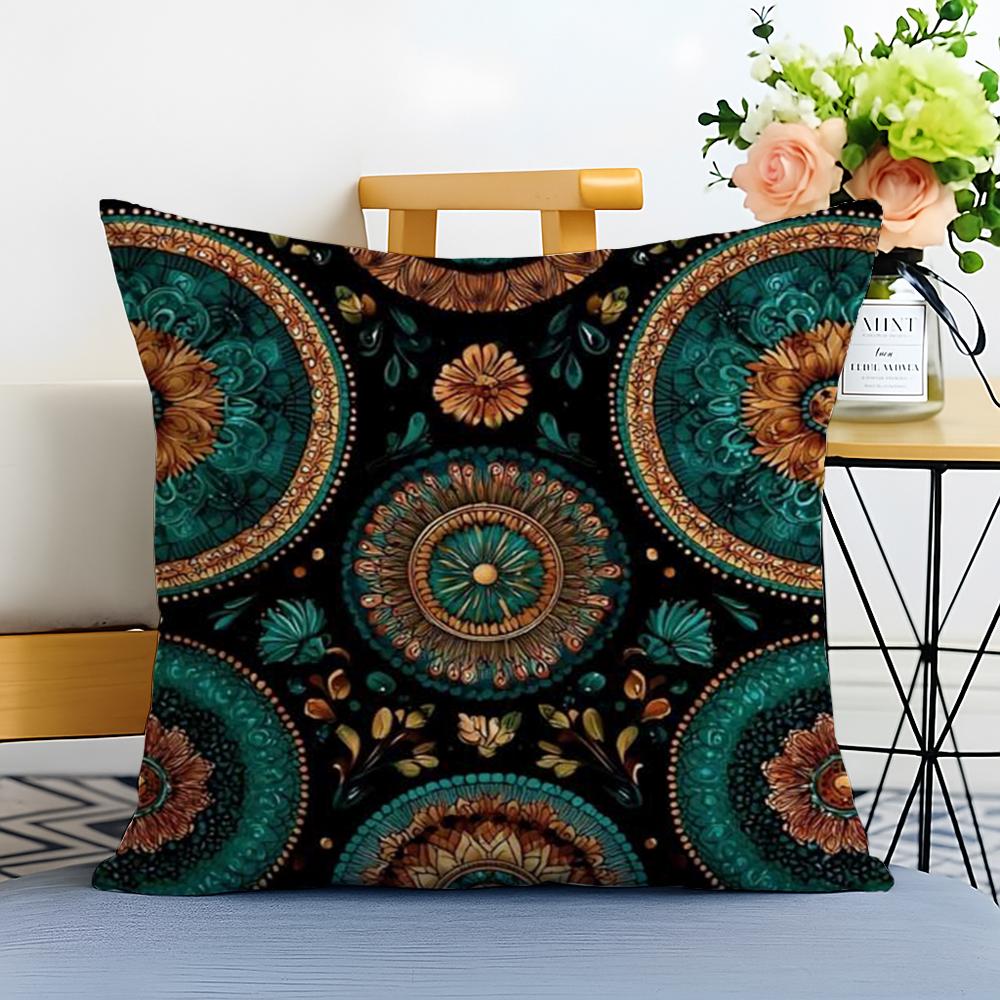 Boho Pattern Cushion Cover Washable Linen Pillowcase Soft  for Sofa Bed Cozy Home Room Decor