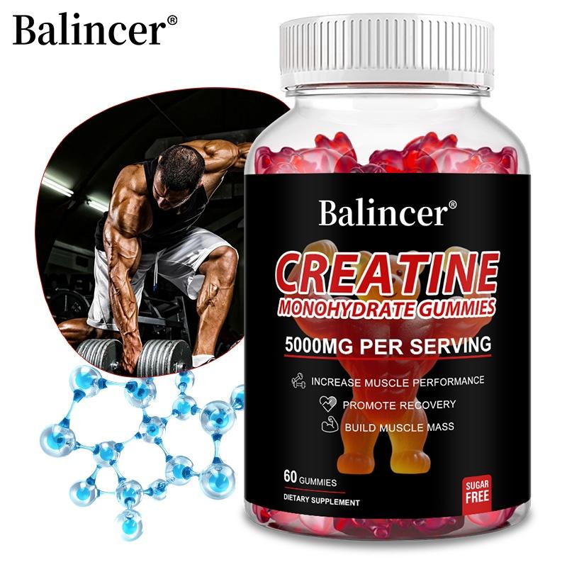 Balincer Creatine Monohydrate Gummies, 5000mg, with Taurine, Alpha GPC, 60 Gummies