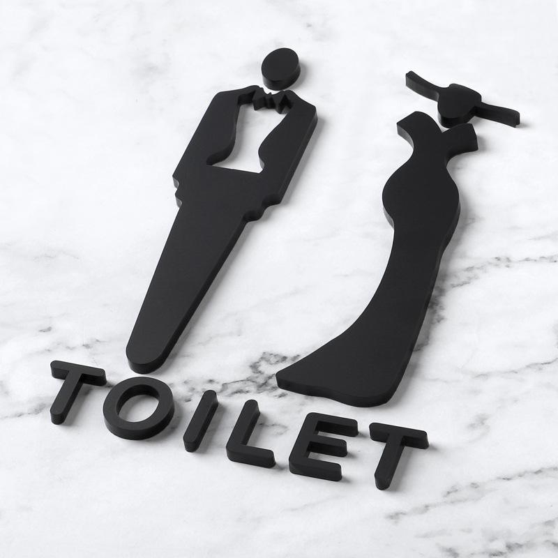 Acrylic Bathroom Door Stereoscopic Pattern Men'S And Women'S Bathroom Signs Public Toilet Signs