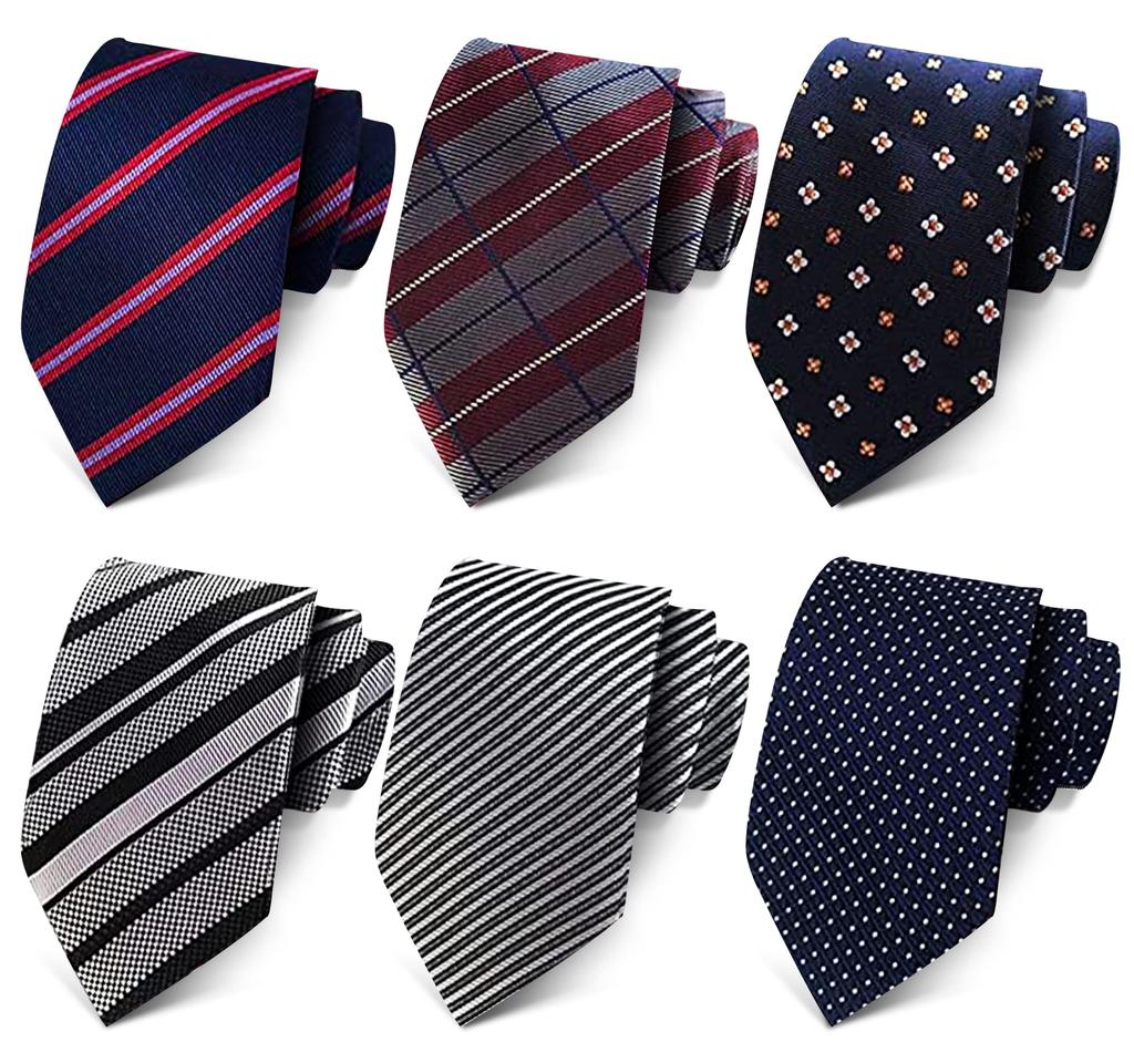 Necktie Set of 6 Excellent Value for Money Perfect for Everyday Business Casual Formal and More Choose from 10 Stylish Striped Designs [Mendens] - -
