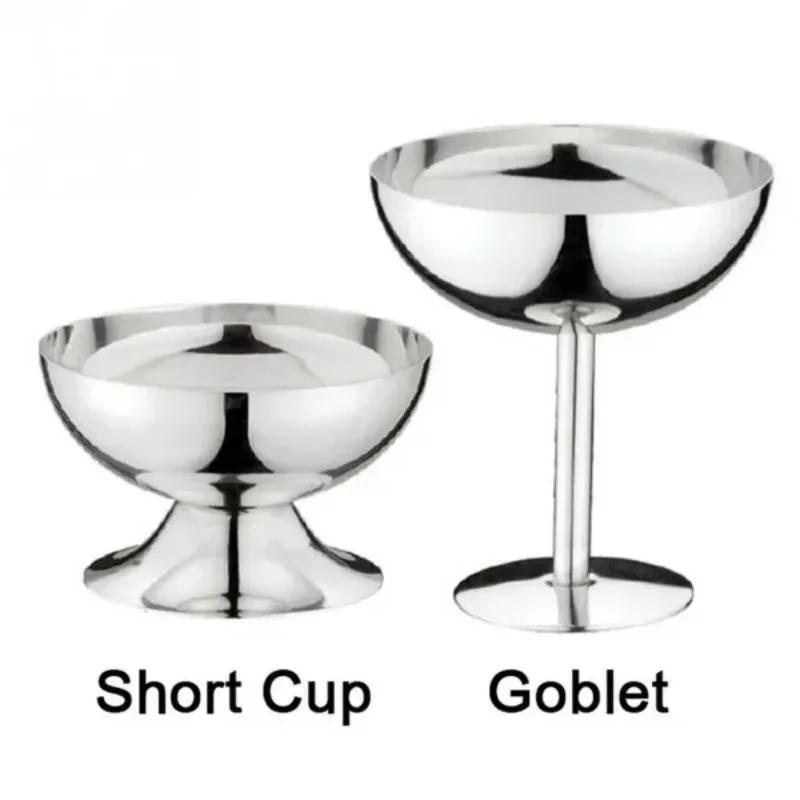Home Kitchen Portable Tools 200ml Salad Cup Safe Stainless Steel Ice Cream Cup Dessert Bowl Ice Cream Spoon Accessories