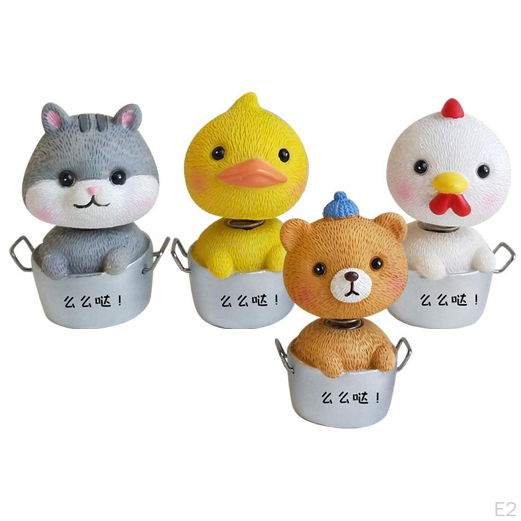 4 Car Interior Ornament Dashboard Decoration Spring Statue Figurine Small Gadget Decor Toy Cake