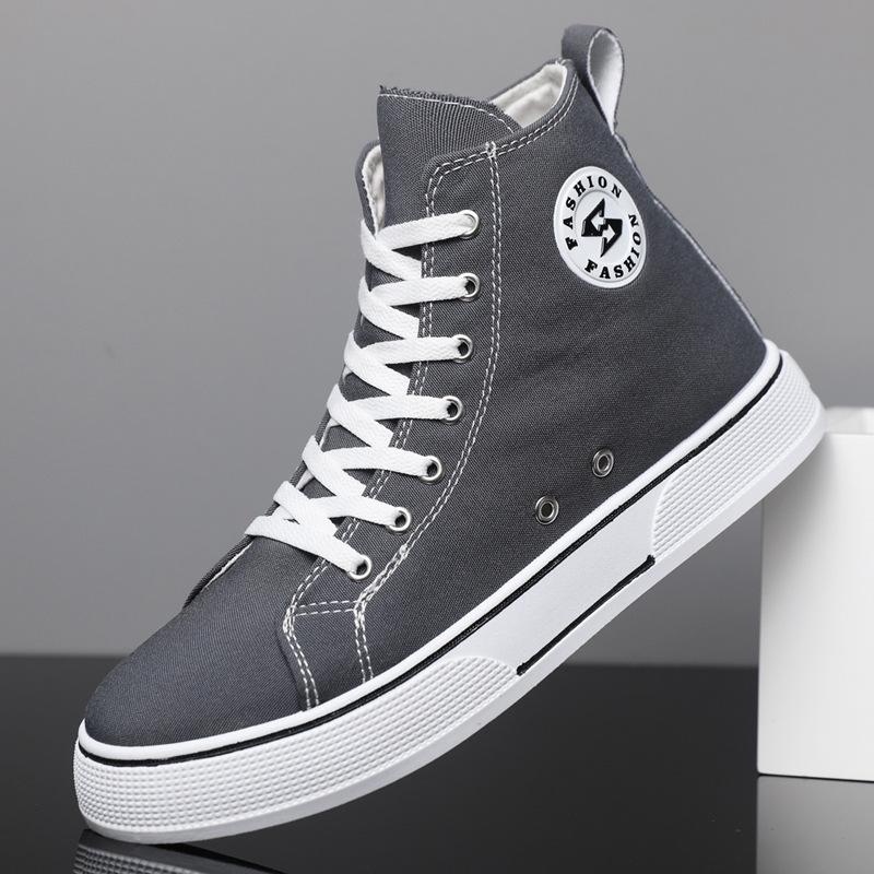 Men's Harajuku-Style High-Top Canvas Shoes: Trendy, Comfortable Casual Footwear for Teenagers and Students