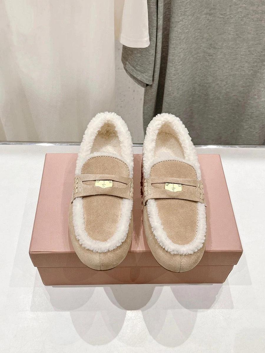 

Флисовые ленивые педали Дуду обувь женская плоская подошва 2025 осень и зима новая одинарная обувь спортивная и повседневная обувь 40