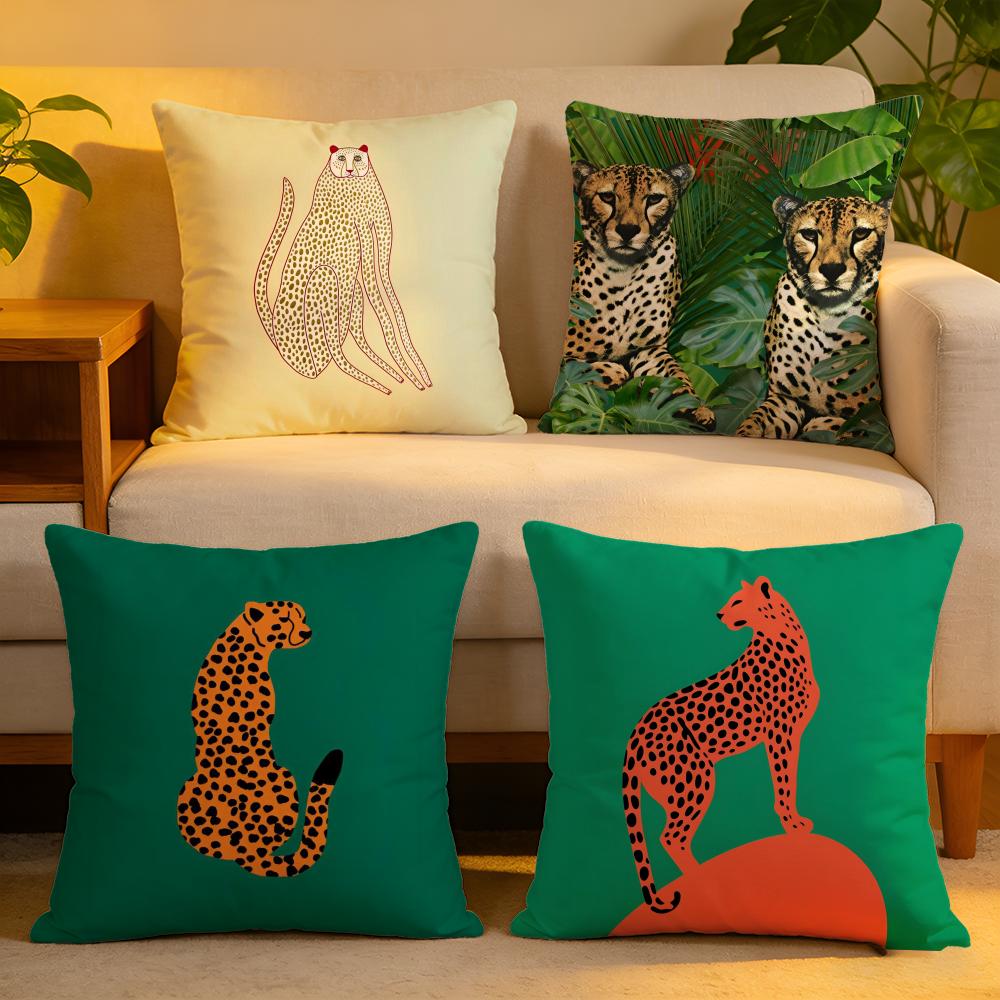 Cushion Cover Linen SkinFriendly Soft Decorative Case For Sofa Home Decor Geometric Animal Leopard Pattern Pillow cover