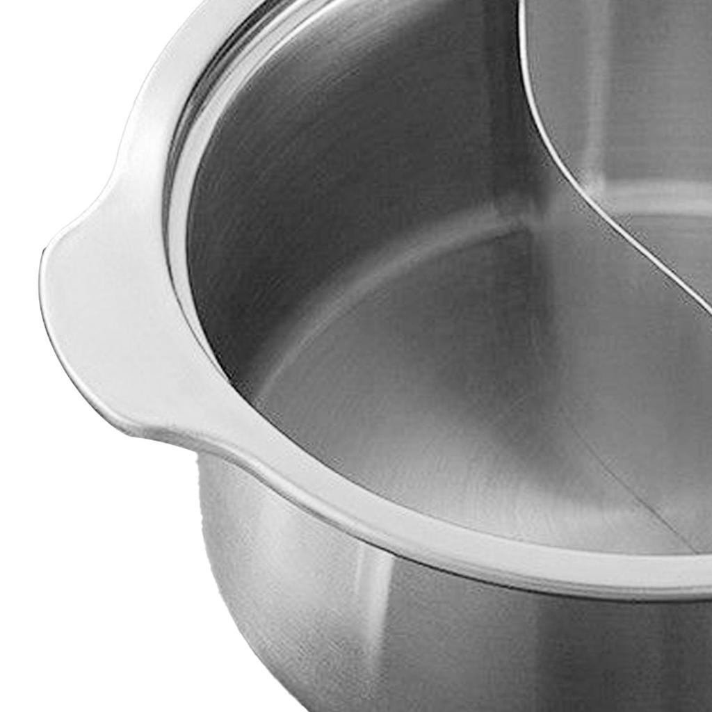 Stainless Steel Hot Pot With Anti Scald Handle Deepen Uniform Heat Distribution Hot Pot Cookware