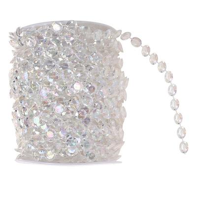 30M Decorative Beads Chain Iridescent Diamond Beads Garland Acrylic Beads Chain  Party Decoration