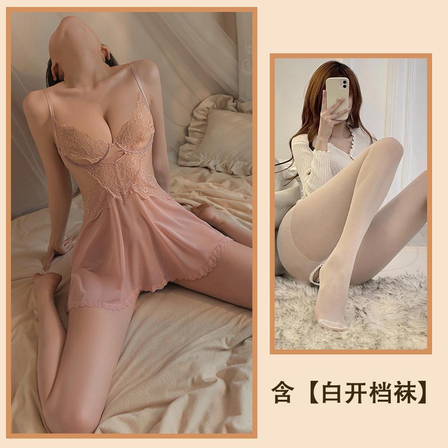 Sex Underwear Pure Desire Transparent Suspender Pajamas Sexy Mesh Seduction Pajamas Small Breasts Show Big Bed Set