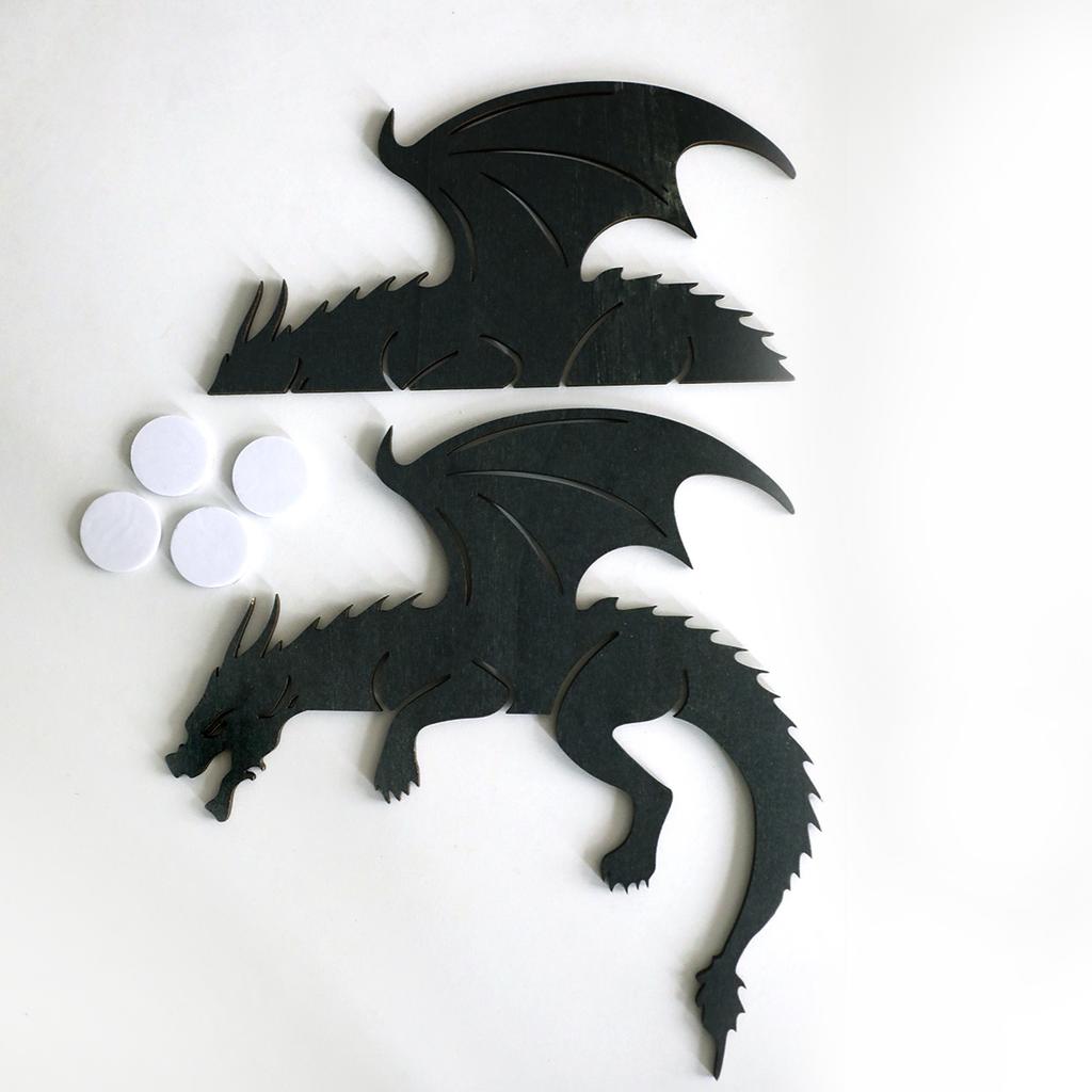 Black Dragon Door Topper Decor, Gothic Wall Art Ornament, Wooden Fantasy Home Hanging Decoration for Bedroom & Living Room Gift