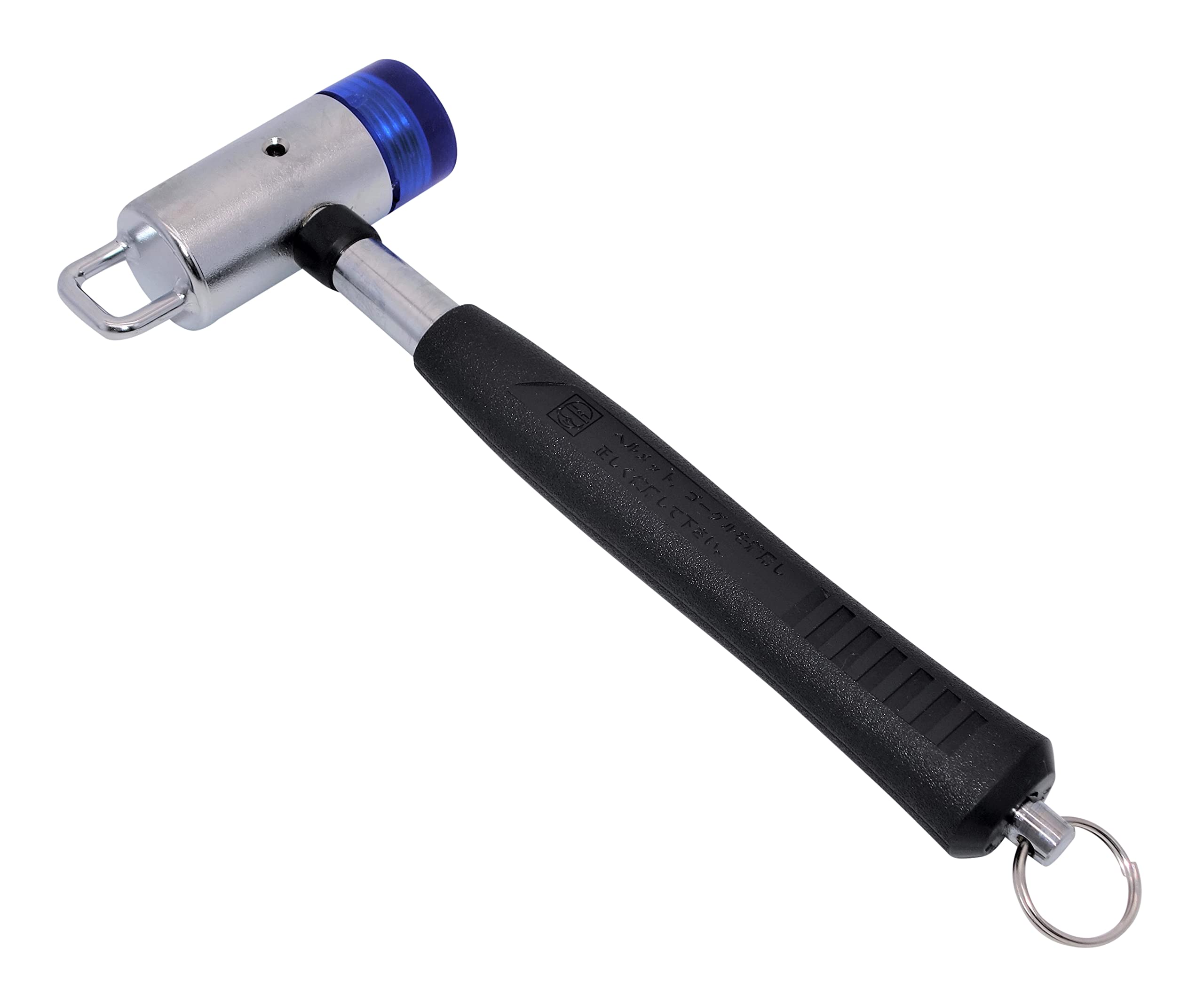 

KAKUI Silent Scaffolding Hammer with Safety Ring (Carabiner Tool Holder, One-Touch Detachable), 38mm Hammer Head, P-38, Silver, Black, and Blue