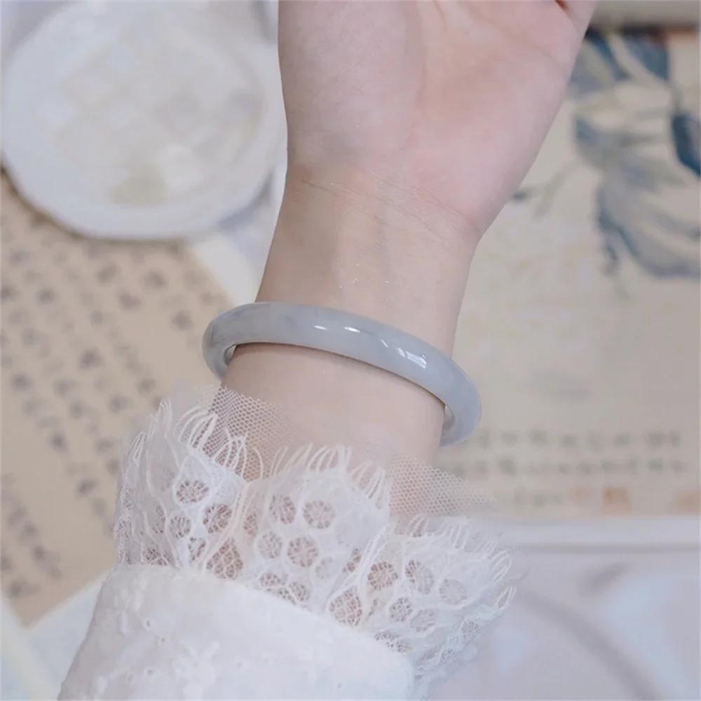 Green White Bracelet Elegant Gift Chinese Temperament Minimalist Popular Retro Charm Ink Round Bracelet Daily Simple Jewelry