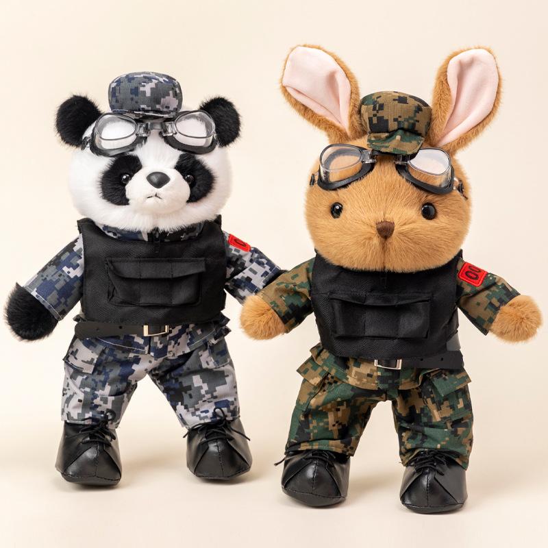 Panda Legion Doll Rabbit Doll Camouflage Soldier Soldier Brother Plush Toy Soldier Retirement Souvenir Gift