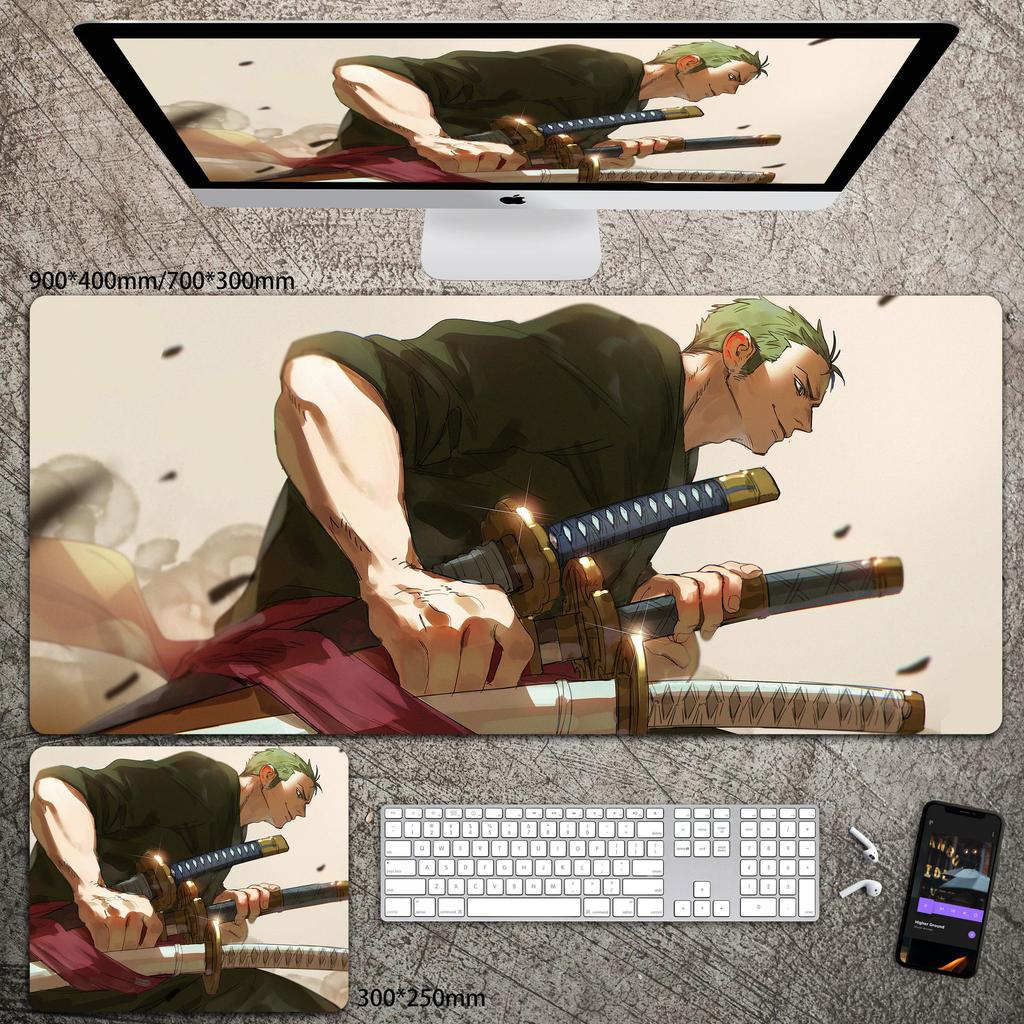 High Definition ONE PIECE Leather Mouse Pad Oversized Boys Animation E-sports Game Keyboard Pad Luffy Computer Desk Pad Non-slip Waterproof Mouse Pad