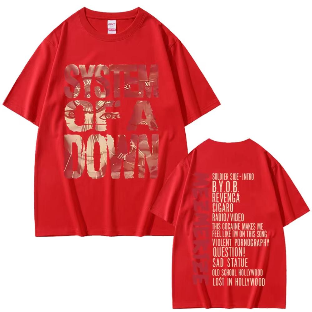 System of A Down Mezmerize Album Graphic T-shirts Men's Women Rock Vintage T Shirts Men's Cotton Oversized Short Sleeve T-shirts