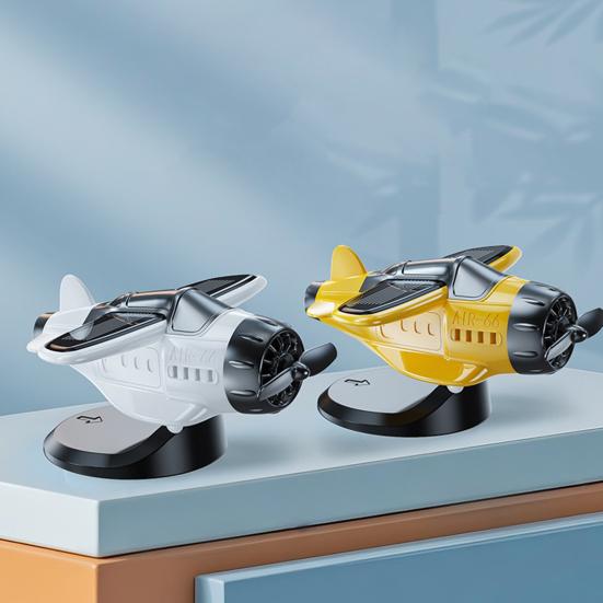Solární osvěžovač vzduchu do auta Ozdoba letadla driftujícího na palubní desce auta Solární rotující model letadla Příslušenství na palubní desku automobilu