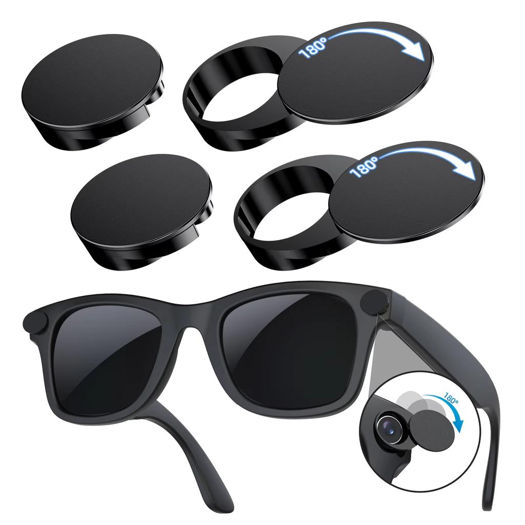 4/6Pcs LED Light Privacy Cover for Ray-Ban Meta Smart Glasses Rotating Camera Lens Shutter for Wayfarer/Skyler/Headliner Gen1&2
