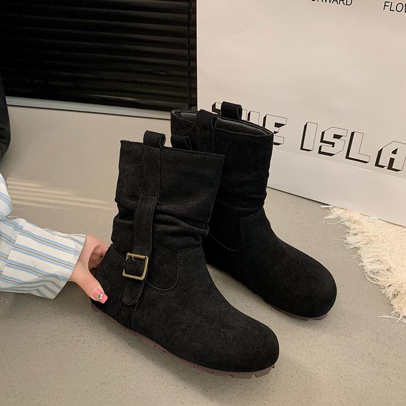 2025 New Autumn Round Head Comfortable Temperament Trendy Fashion Versatile Korean Style Short Boots Women Comfortable Fashion Boots Women