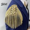 Fringe Shoulder Brooch 1/2Pcs Rhinestone Tassel Epaulet Men Women Uniforms