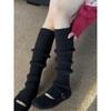 Womens Knee-High Knit Leg Warmers Warm Thick Cotton Socks Fall Winter Stylish Versatile