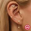 S925 Sterling Silver Star-Lotus Bow Cartilage Earrings